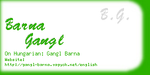 barna gangl business card